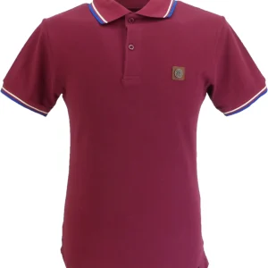 Trojan Mens Port Red Twin Tipped Polo Shirt