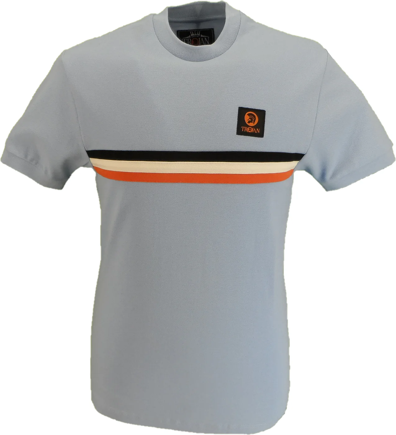 Trojan Mens Powder Blue Retro Pique T Shirt
