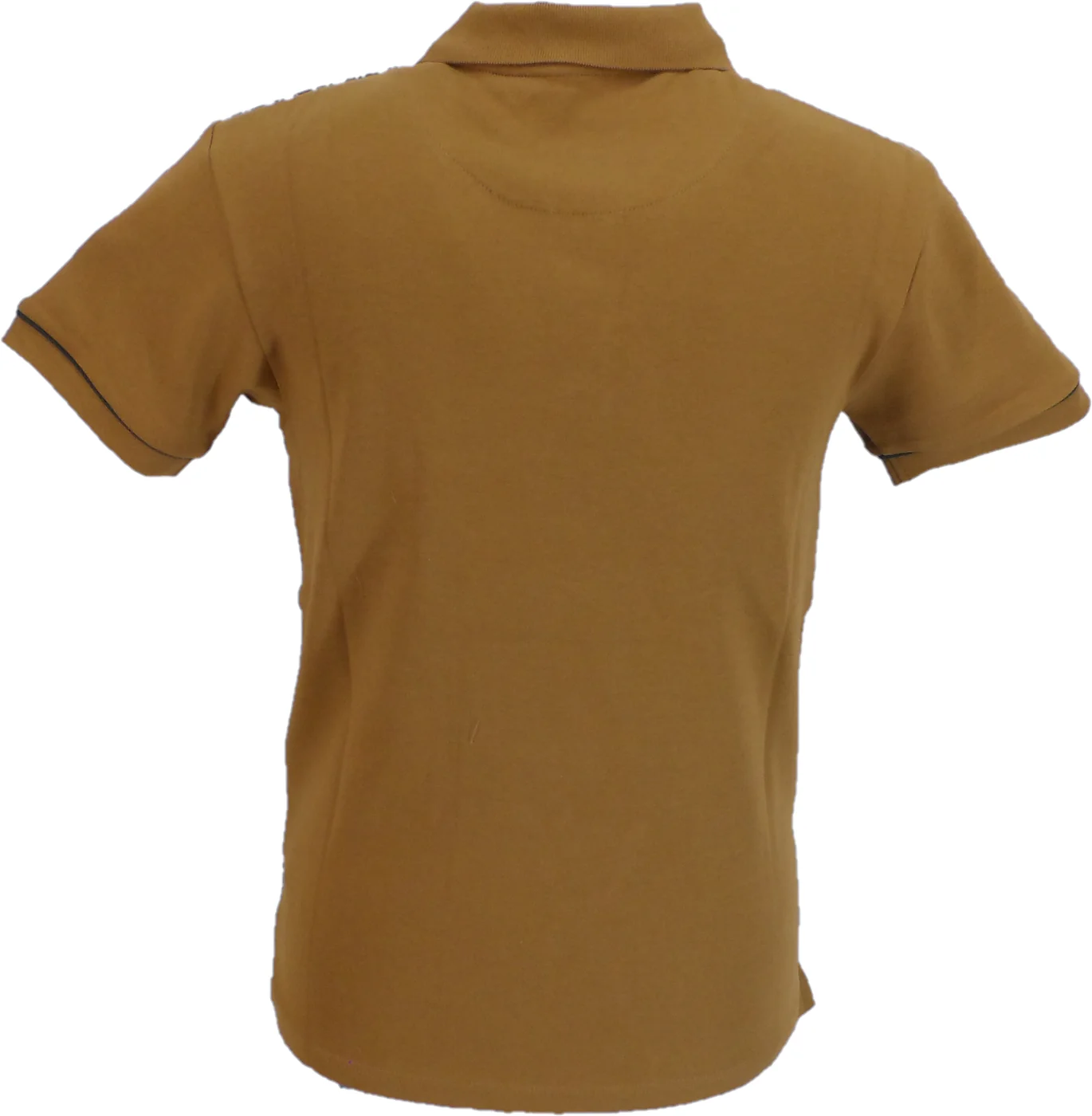 Trojan Mens Tan Brown Houndstooth Panel Polo Shirt - immagine 3