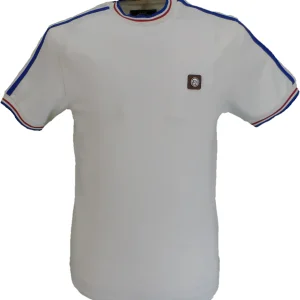 Trojan Mens Ecru Tipped Pique T Shirt