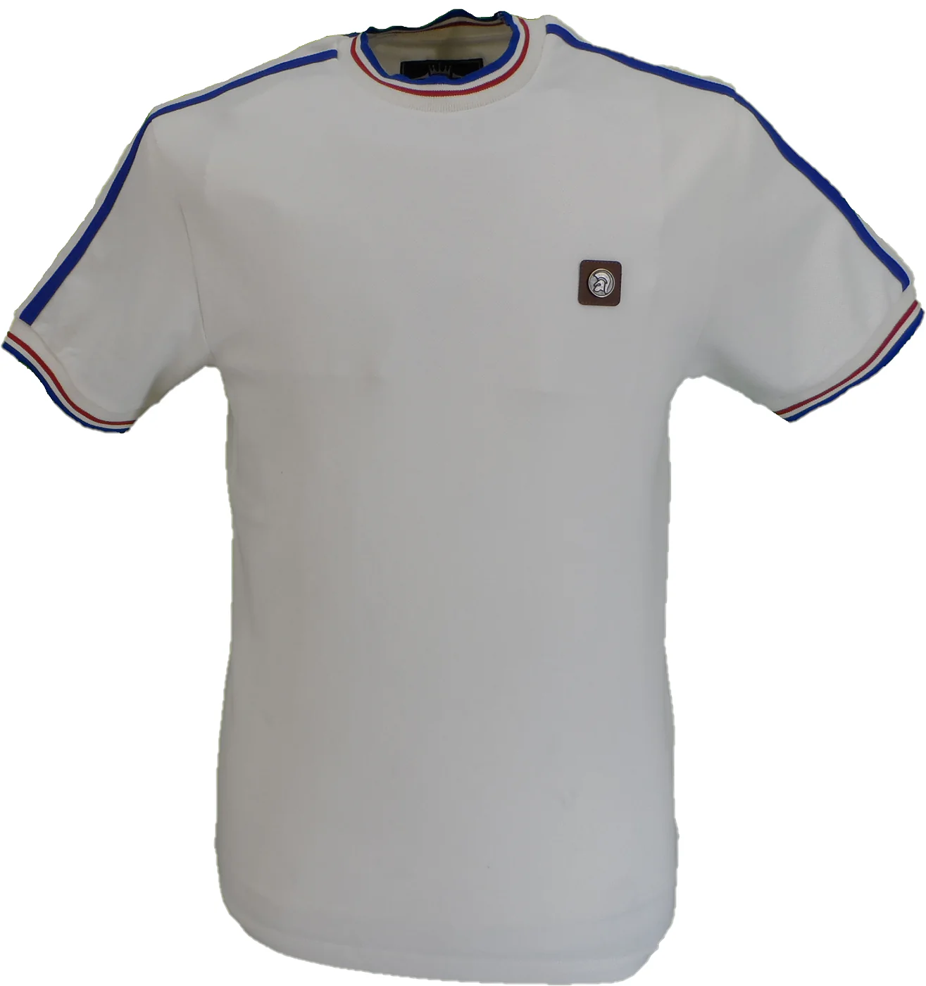 Trojan Mens Ecru Tipped Pique T Shirt - immagine 2