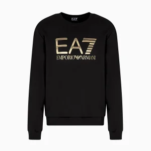 Felpa a Giro Logo Grande Centrale Dorato Uomo