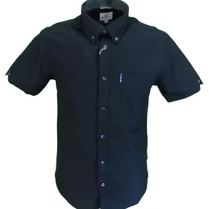 Ben Sherman Mens Black Oxford Short Sleeved 100% Cotton Shirts