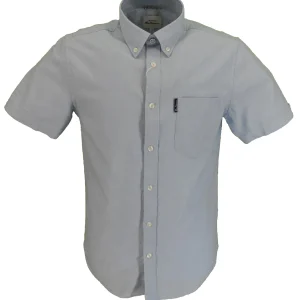 Ben Sherman Mens Blue Oxford Short Sleeved 100% Cotton Shirts