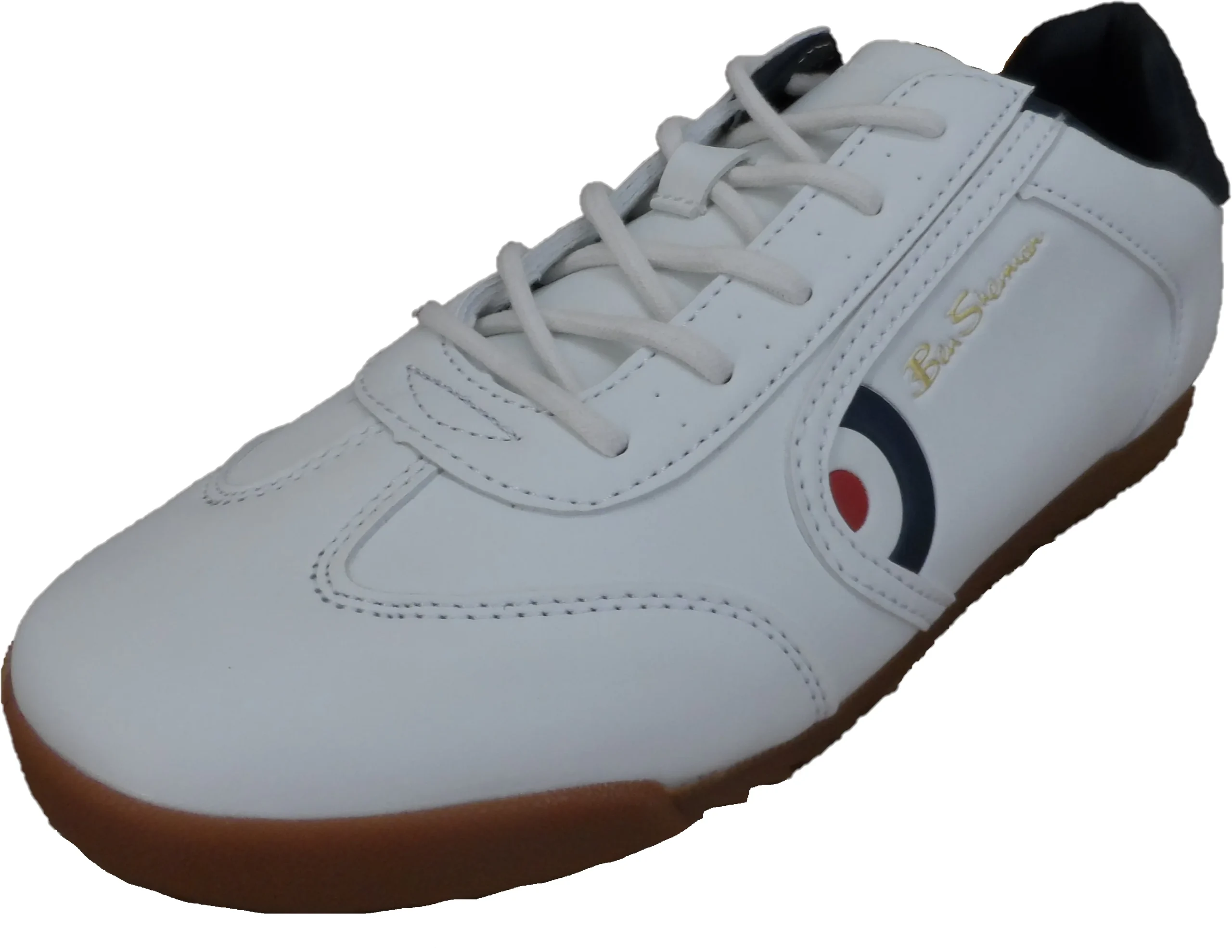Mens Ben Sherman White Target Trainers - immagine 2
