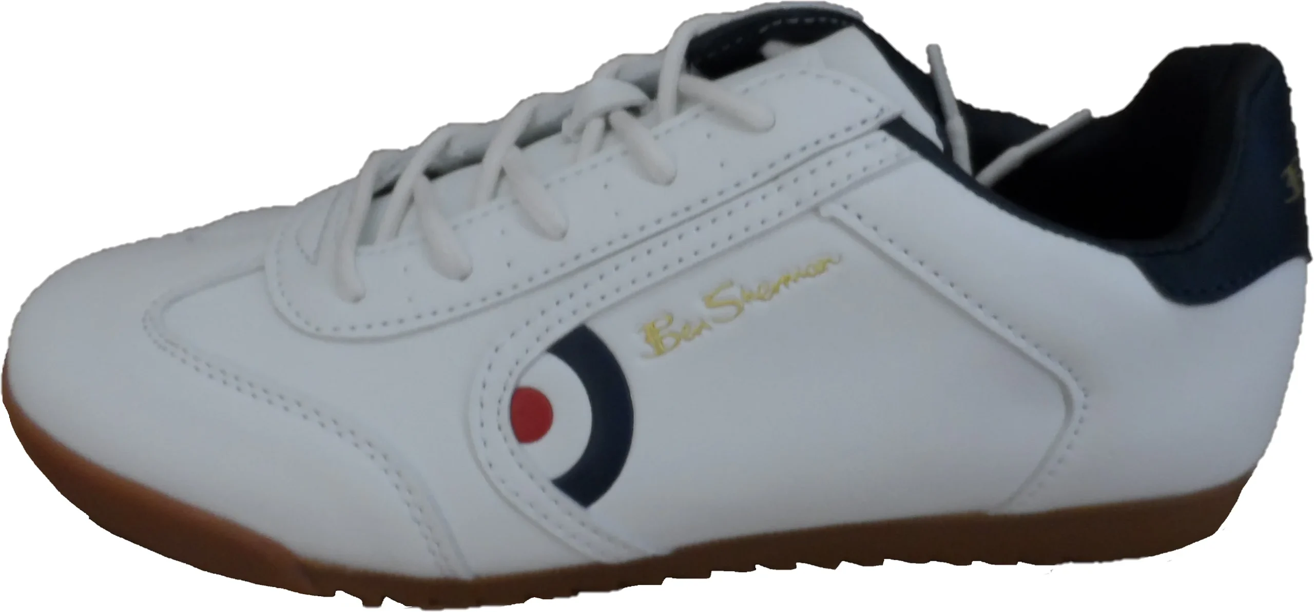 Mens Ben Sherman White Target Trainers - immagine 3