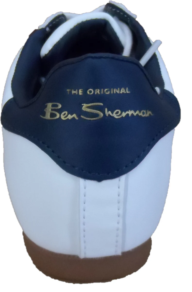 Mens Ben Sherman White Target Trainers - immagine 4