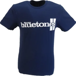 Mens Official The Bluetones Navy Striped T Shirt
