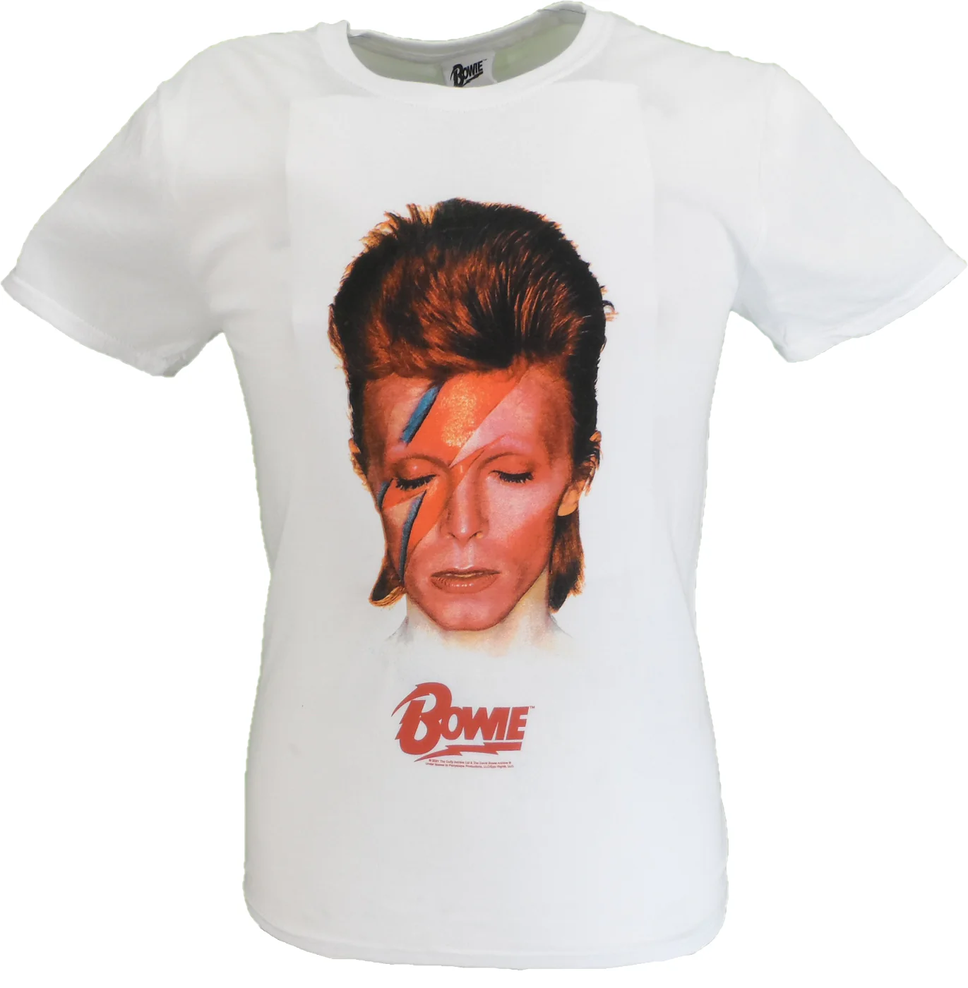 Mens Official Licensed White David Bowie Aladdin Sane T Shirt - immagine 2