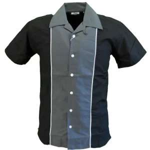 Relco Rockabilly Bowling Grey & Black Vintage Retro Shirts