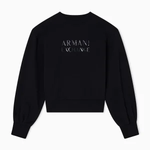 Felpa a Giro Logo Maculato Grande Donna