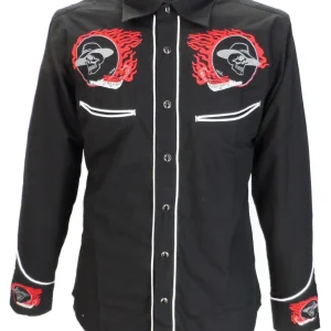 Redstar Rodeo Black Red Rockabilly Western Cowboy Vintage/Retro Shirts