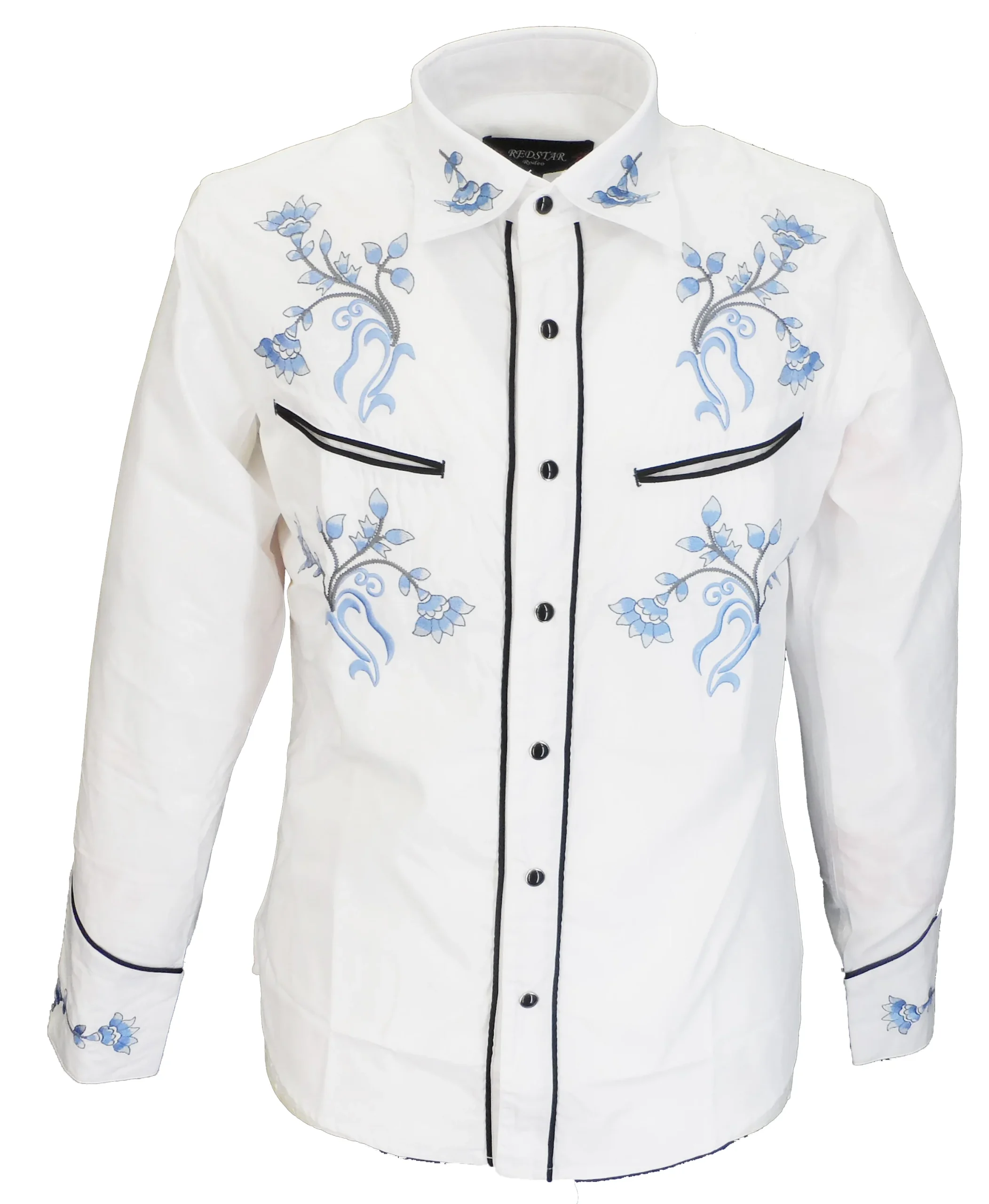 Redstar Rodeo White Blue Western Cowboy Vintage/Retro Shirts - immagine 2