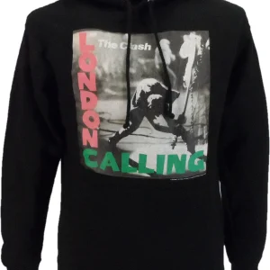Mens Black The Clash London Calling Hooded Hoodie Top