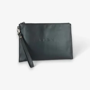 Pochette Pelle Logo Rilievo Uomo