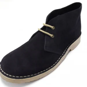 Roamers Navy Retro 70s Mod Style Real Suede Desert Boots