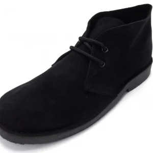 Roamers Black Retro Mod Style Real Suede Desert Boots