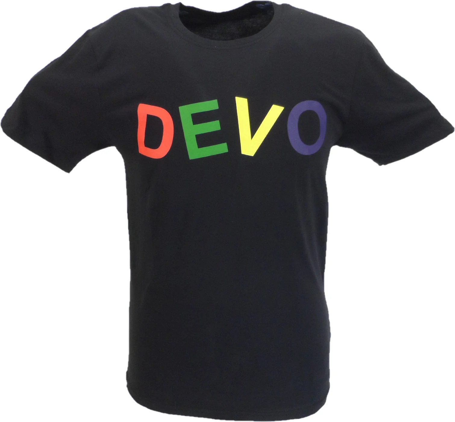 Mens Black Official DEVO Logo T Shirt - immagine 2