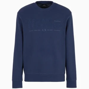 Felpa a Giro Logo Cucito Gr Uomo