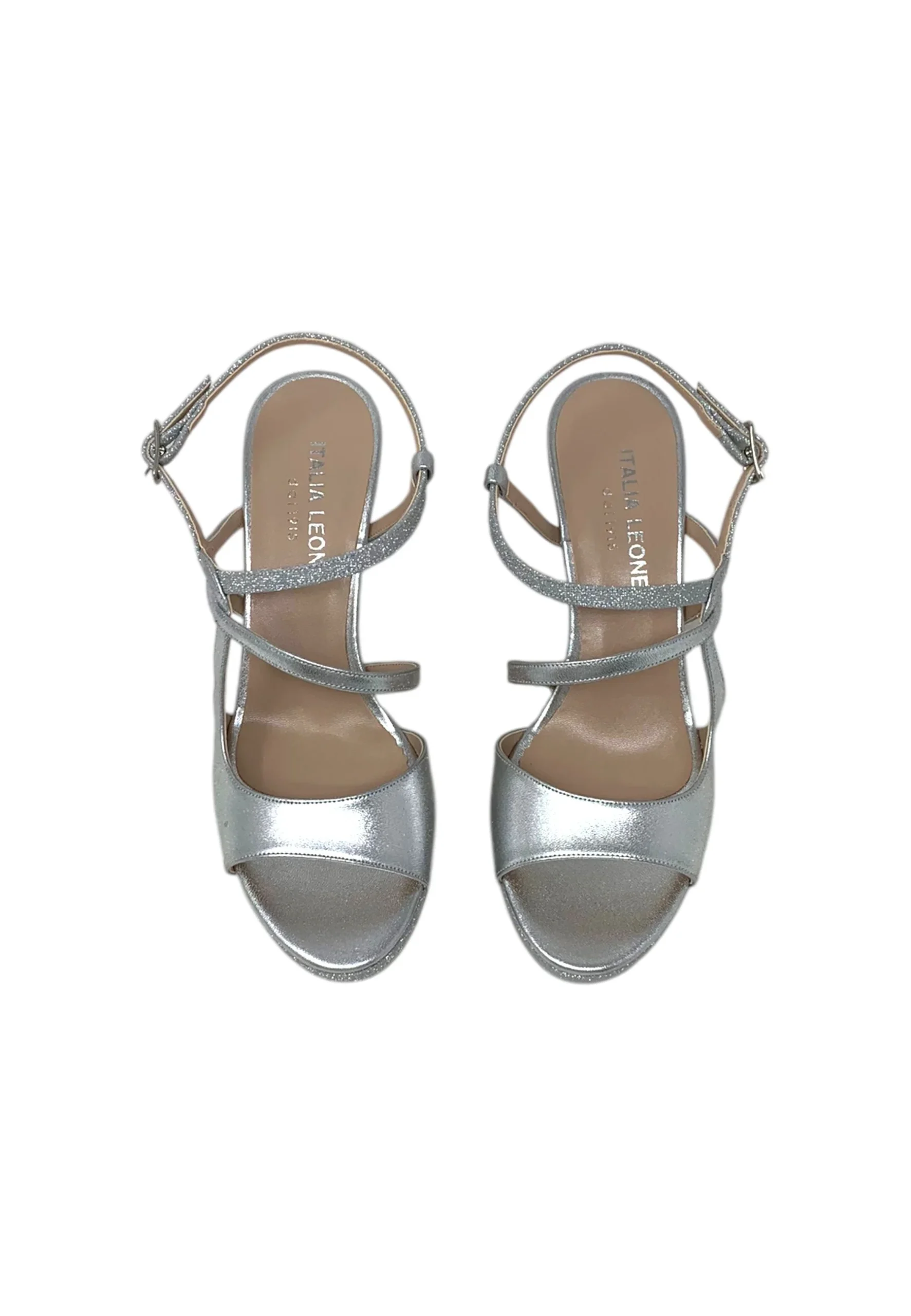 Italia Leone Sandali con tacco A5280 microglitter argento Donna - immagine 4