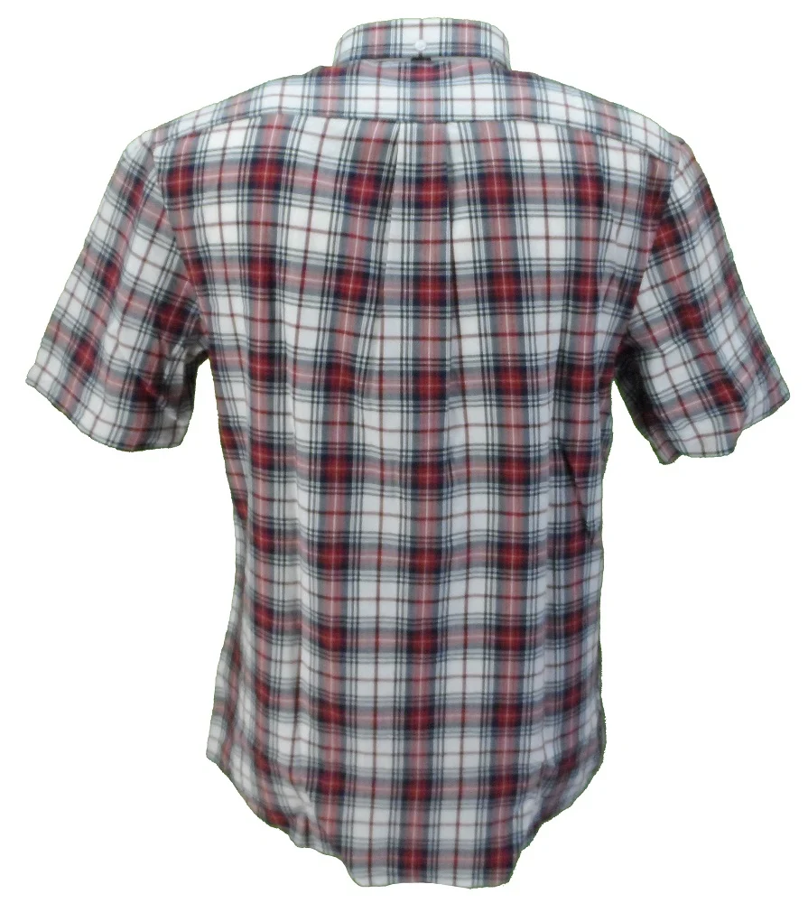 Farah Mens Red, Black & White Check Short Sleeved Shirt - immagine 4