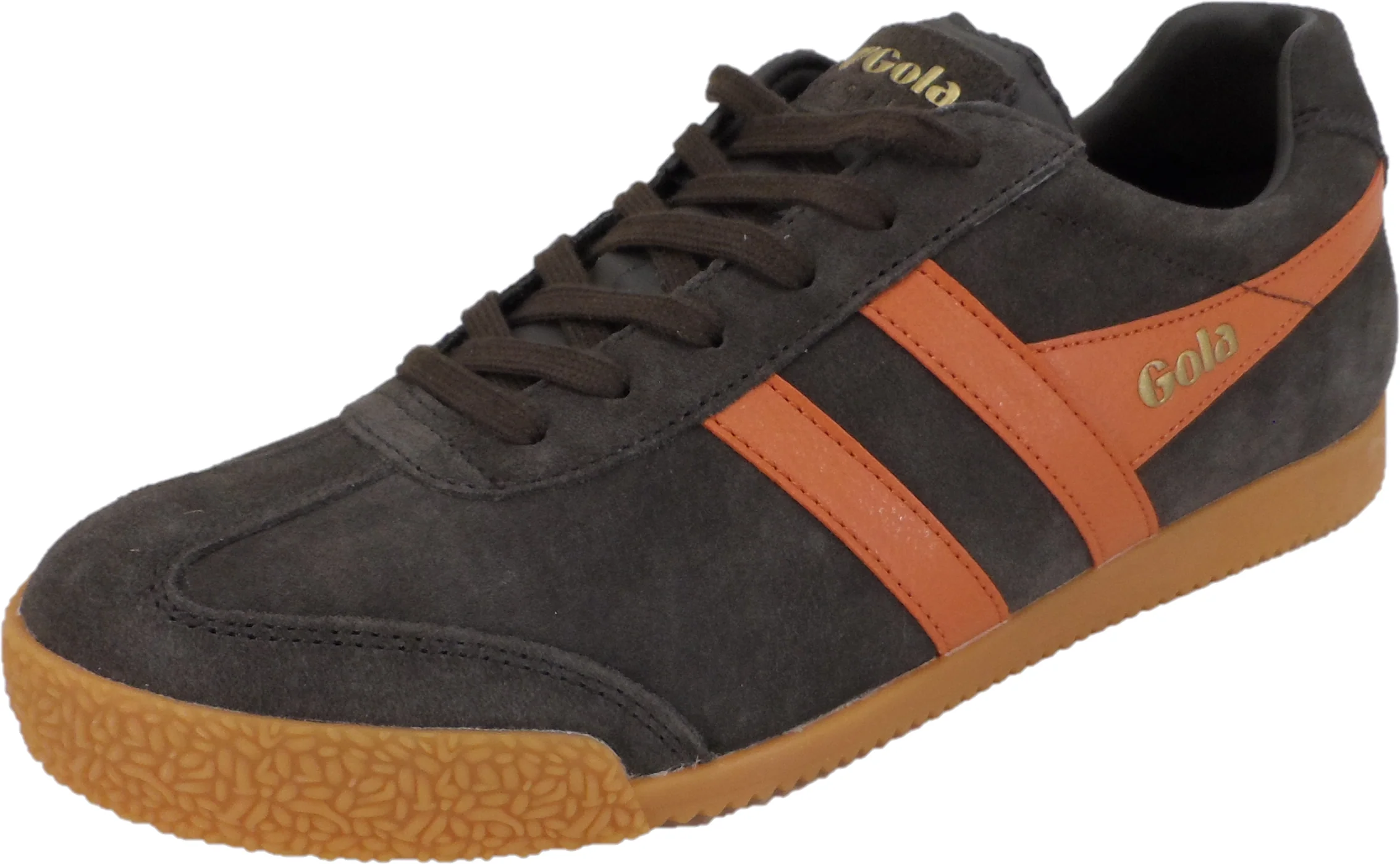 Gola Classics Dark Brown/Orange Harrier Trainers - immagine 2