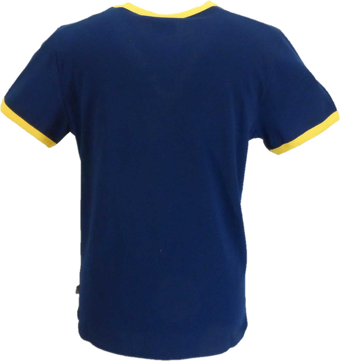 Gola Mens Navy Blue/Yellow Striped Retro Ringer T Shirt - immagine 3