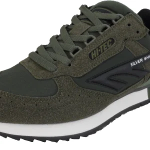 Hi Tec Olive Green Sliver Shadow OG Retro Trainers