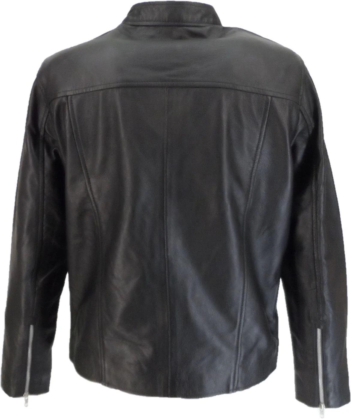 Real Hoxton Mens Black Leather Cafe Racer Jacket - immagine 3