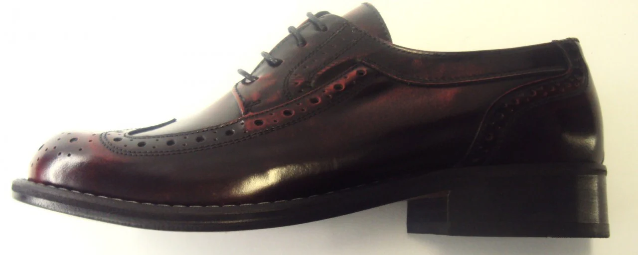 Ikon Original Oxblood Krombie Retro Mod All Leather Brogue Shoes - immagine 3