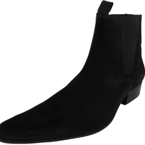 Ikon Original Black Real Suede Winklepicker Mod Beatle Boots