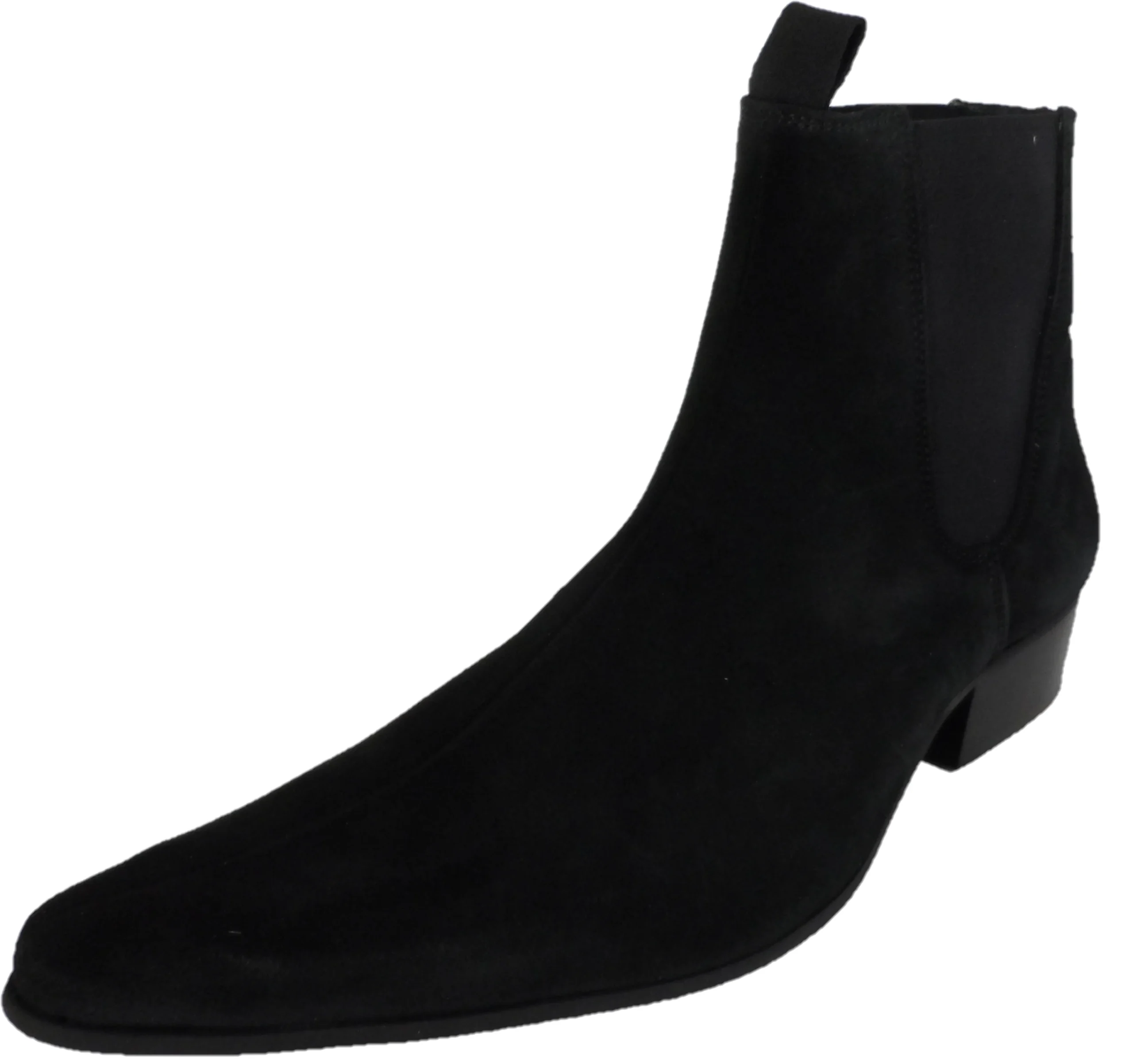 Ikon Original Black Real Suede Winklepicker Mod Beatle Boots - immagine 2