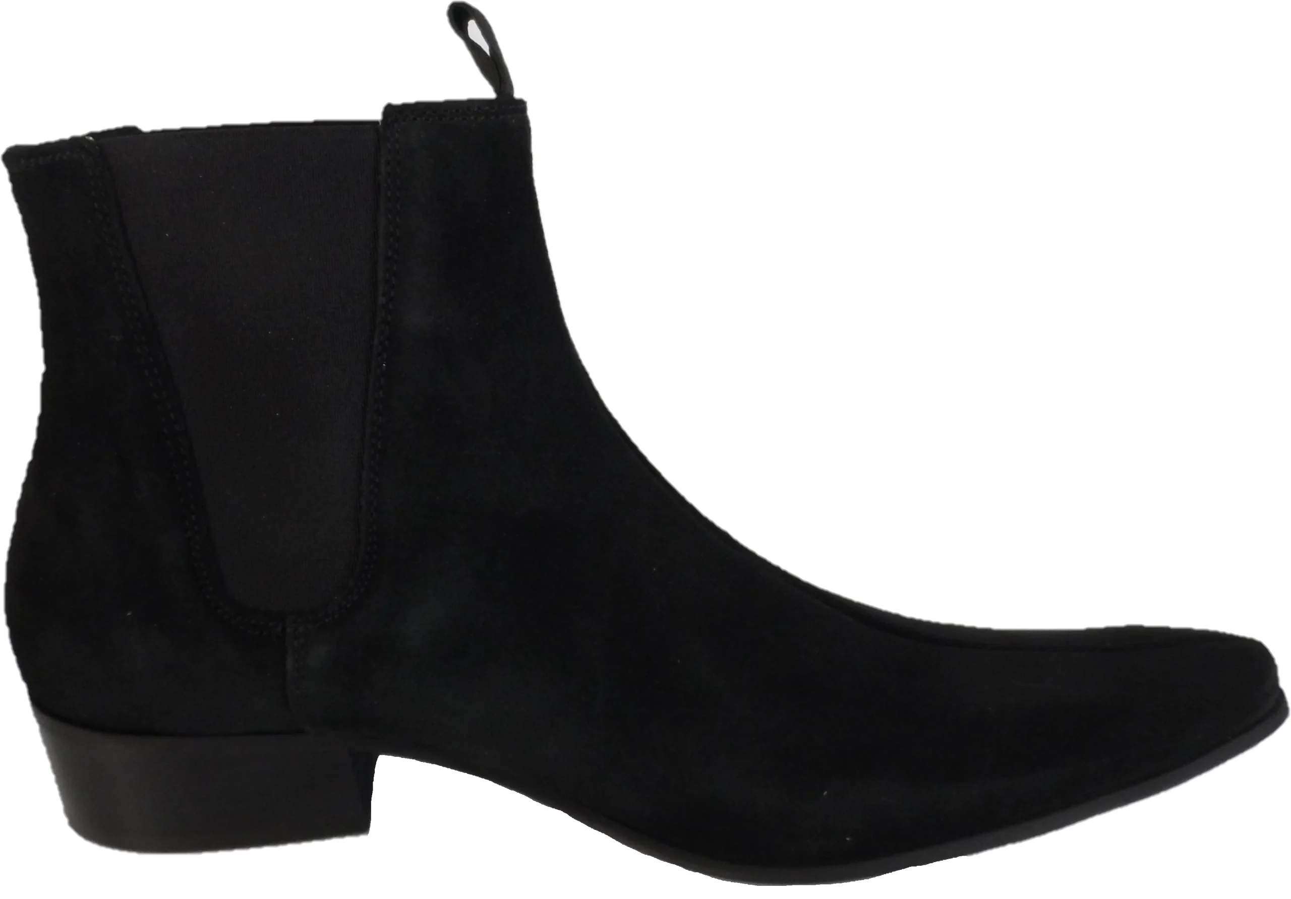 Ikon Original Black Real Suede Winklepicker Mod Beatle Boots - immagine 5