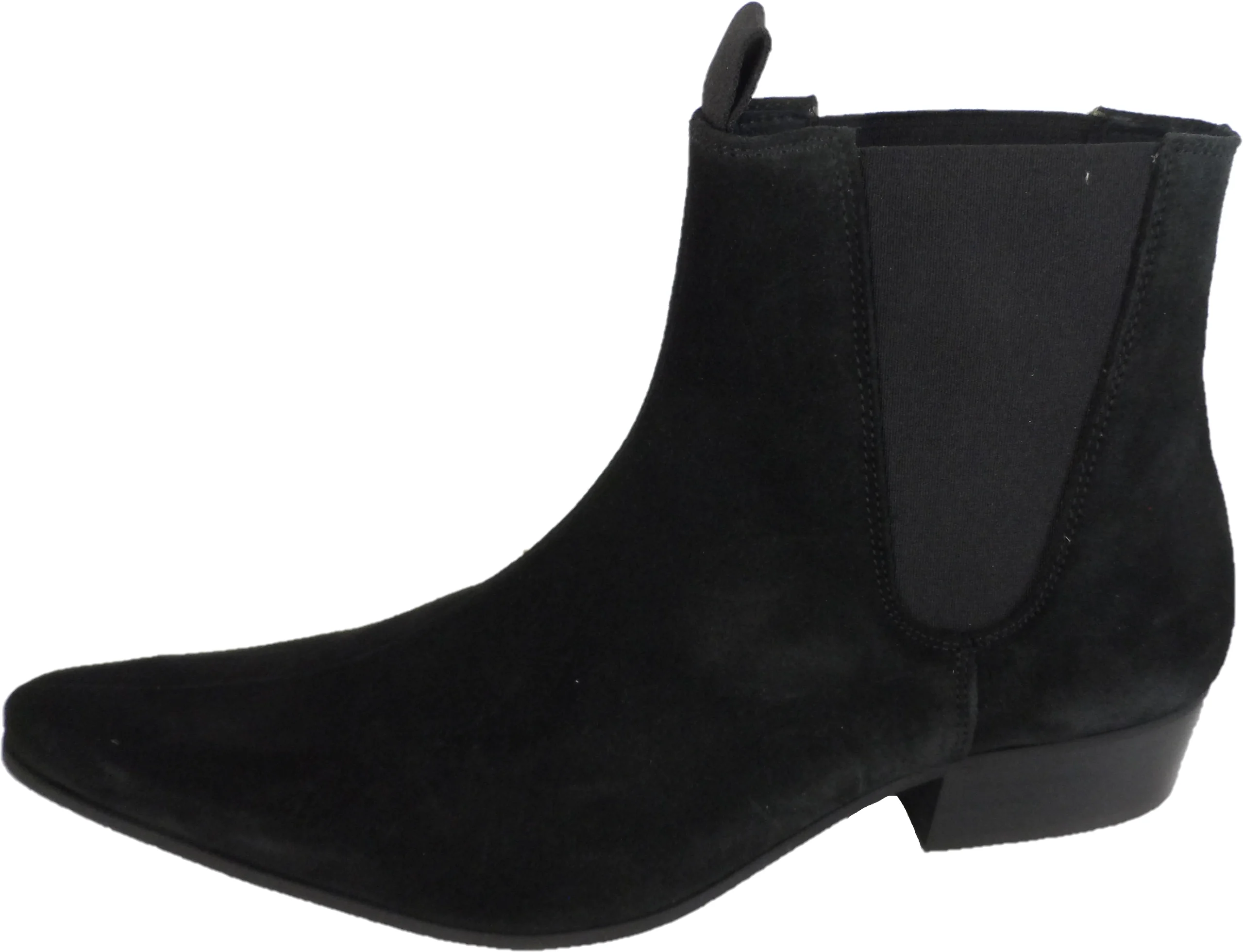 Ikon Original Black Real Suede Winklepicker Mod Beatle Boots - immagine 3