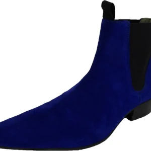 Ikon Original Blue Real Suede Winklepicker Mod Beatle Boots