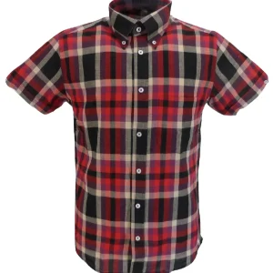 Ikon Original Purple Checked Short Sleeved Button Down Shirts