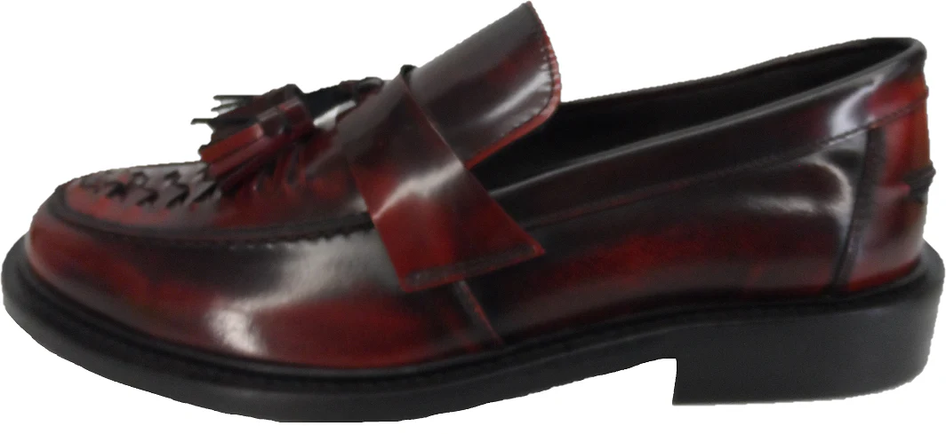 Ikon Original Mens Twister Oxblood Retro,Ska,Northern Soul Tassel Loafers - immagine 3
