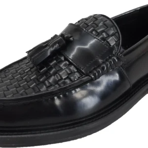 Ikon Original Black Real Weave Retro,Ska,Northern Soul Tassel Loafers