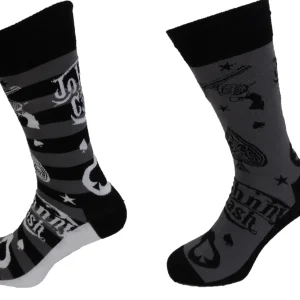 Mens Officially Licensed Johnny Cash Guitars 'n Guns Socks