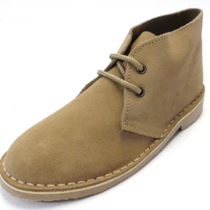 Roamers Ladies Beige 2 Eyelet Round Toe Real Suede Desert Boots