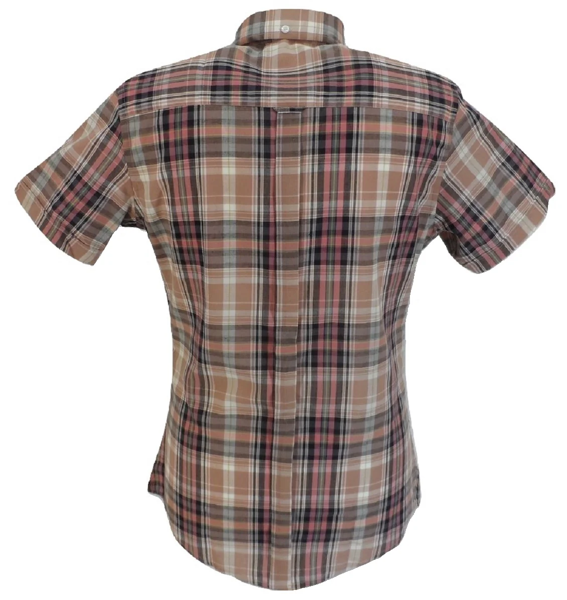 Real Hoxton Ladies Purple Checked Button Down Short Sleeved Shirts - immagine 3