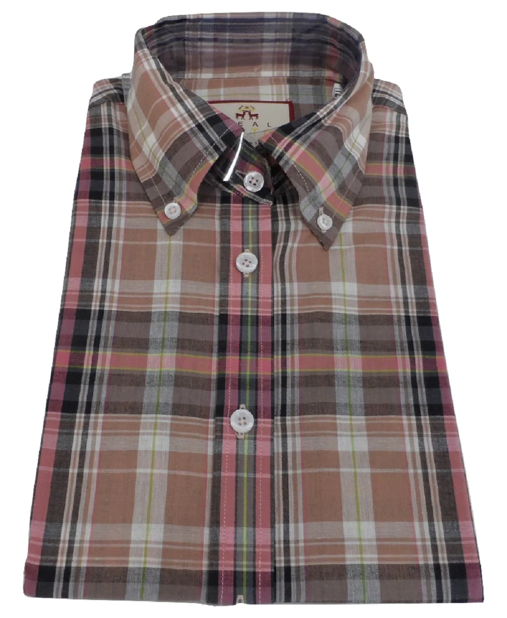 Real Hoxton Ladies Purple Checked Button Down Short Sleeved Shirts - immagine 4