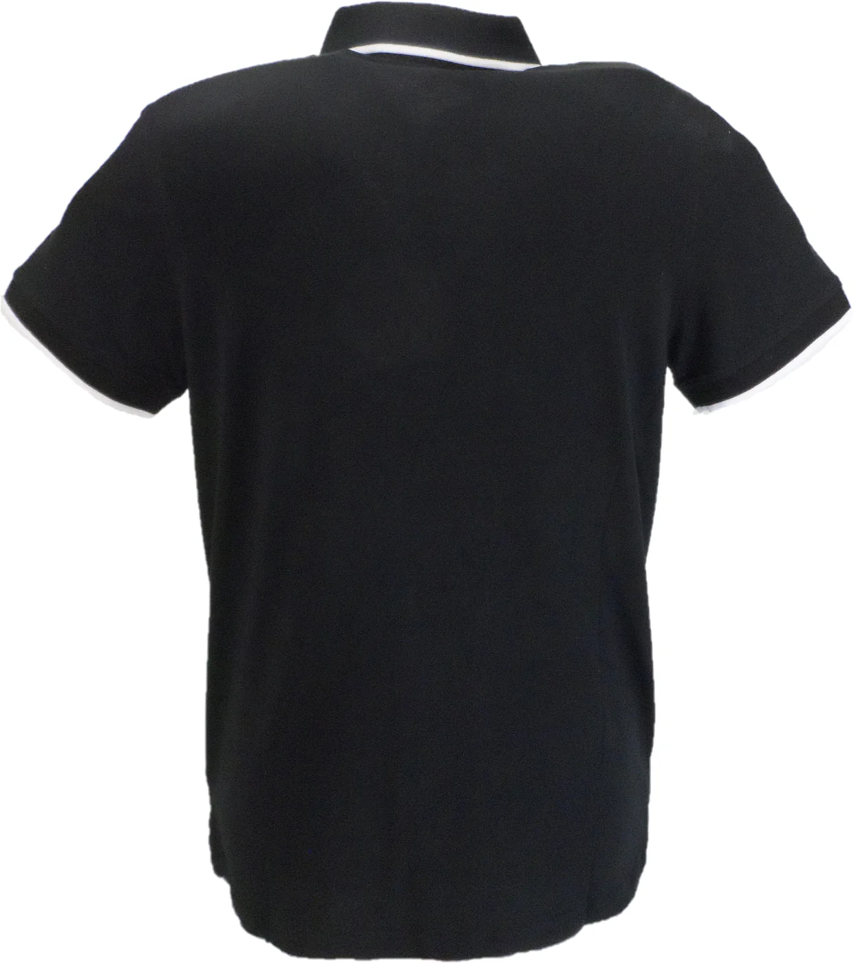 Lambretta Black & White Retro Gingham Tipped Polo Shirts - immagine 3