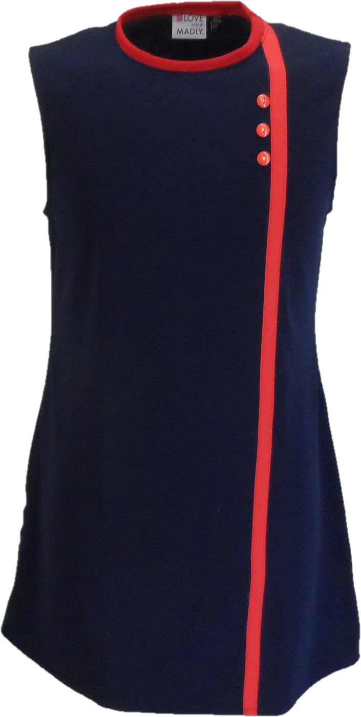 Ladies Retro Navy Blue Anna Mod Dress - immagine 2