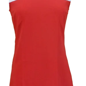 Ladies Retro Red and White Target Button Mod Dress