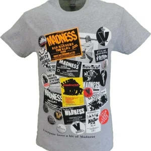 Mens Grey Official Madness Posters and Stickers T Shirt
