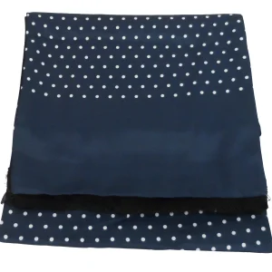 Mazeys Mens Classic Retro Mod Mod Tassled Scarf Navy Polka Dot
