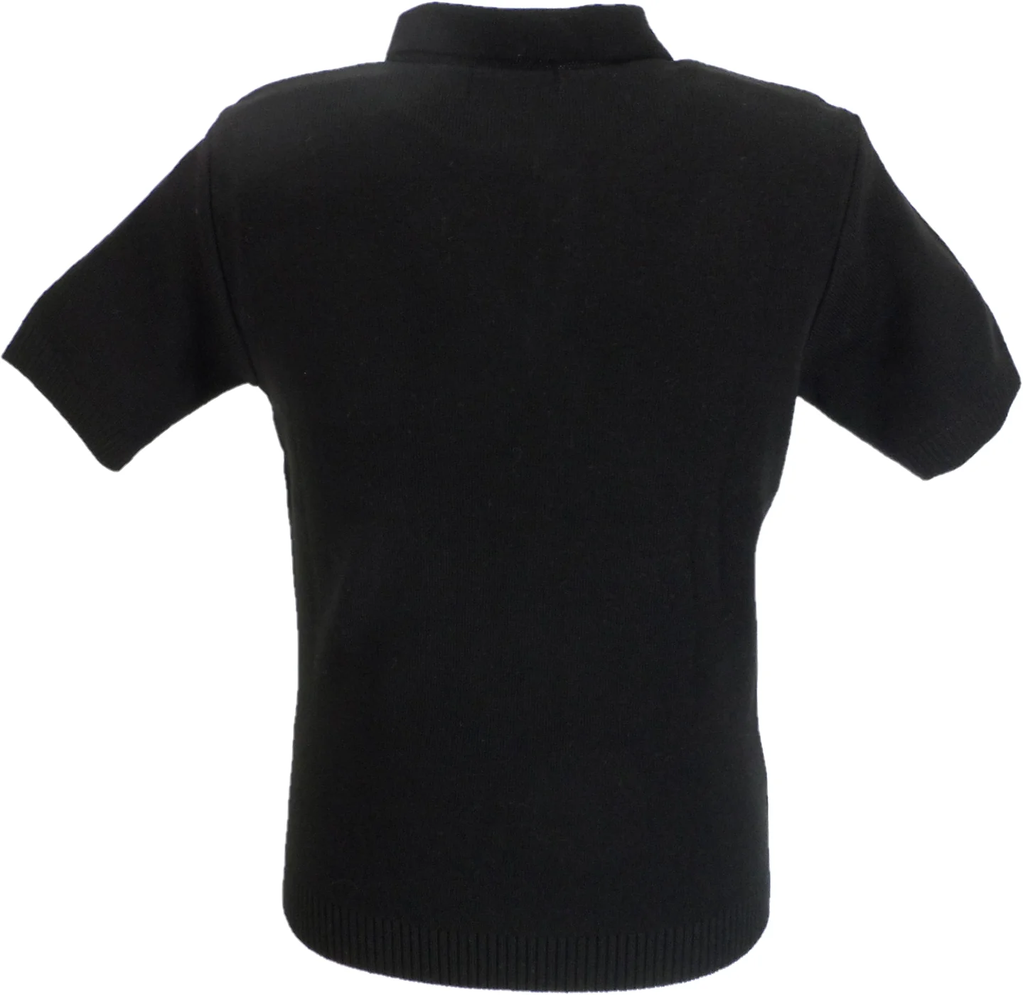 Mazeys Mens Black Checkerboard Knit Polo Shirt - immagine 4