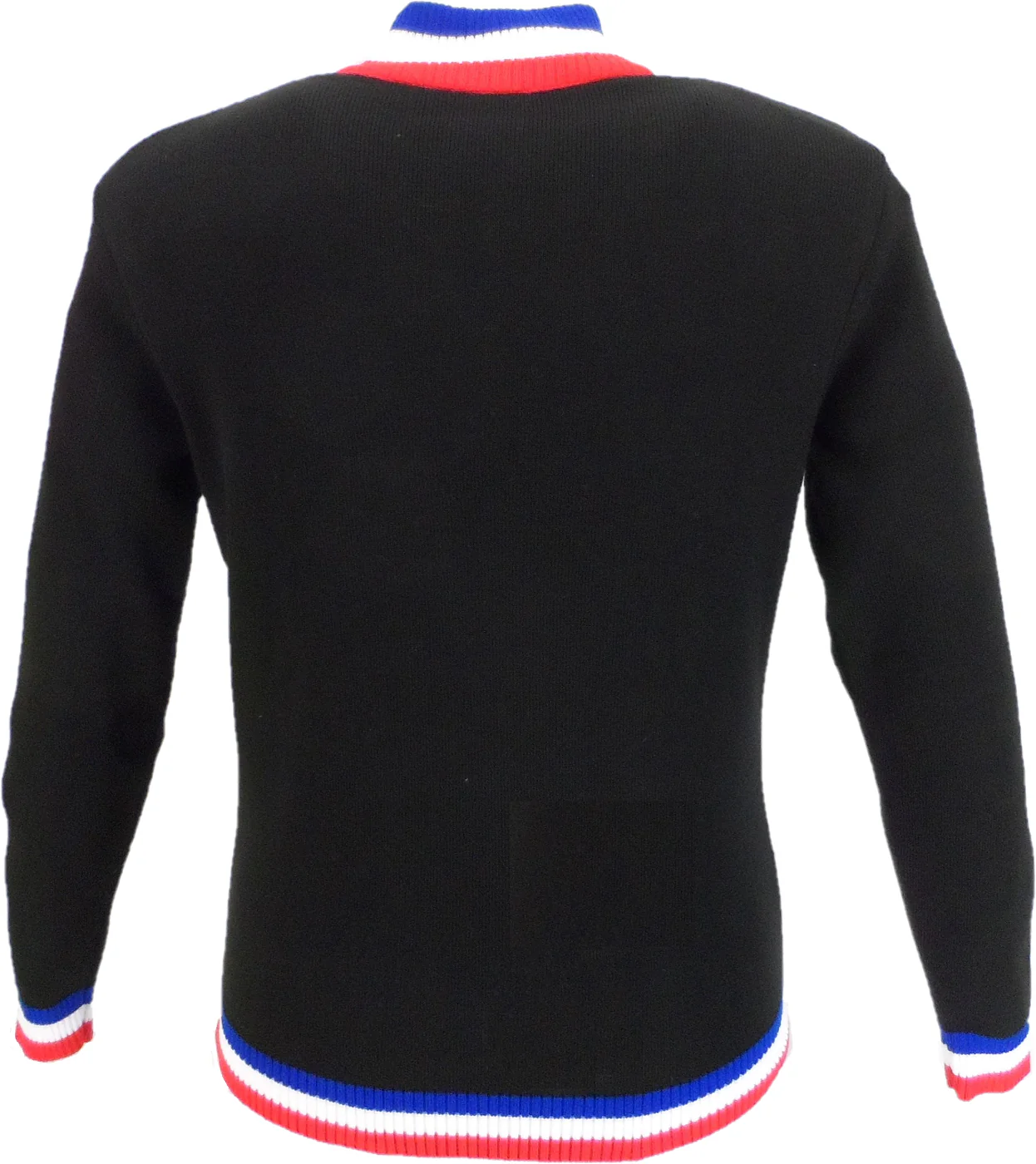Mazeys Mens Black Retro Stripe Knitted Cycling Top - immagine 4