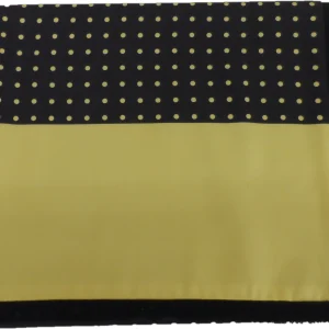 Mazeys Mens Classic Retro Mod Mod Tassled Scarf Black/Gold Polka Dot